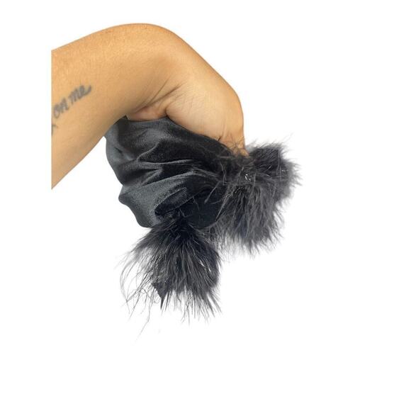 RK Evenings Black Faux Fur Collar Cuff Party Jacket Y2K Women’s Large? - Picture 4 of 9